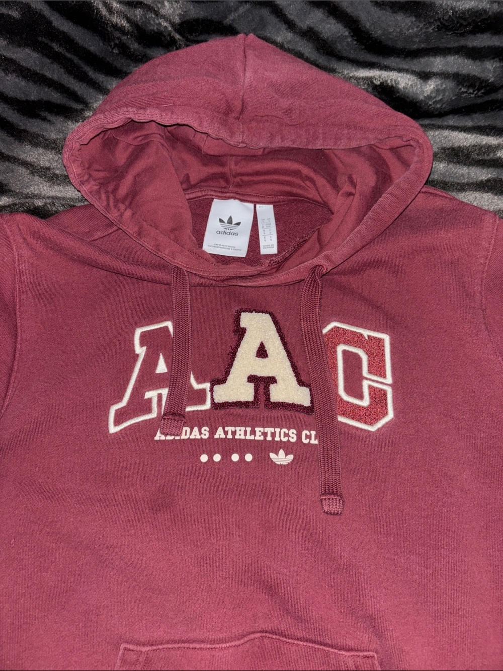 adidas Men's Burgundy Crewneck Hoodie with Varsity 'A' Patch